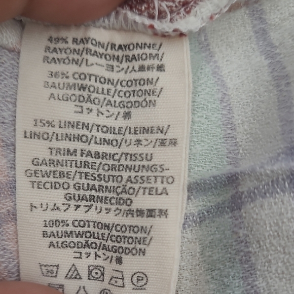 Free People White, Blue, Muave Plaid Shirt Size S - Picture 10 of 10